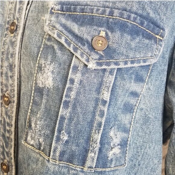 Sea New York denim lace back shirt jacket - Picture 4 of 7